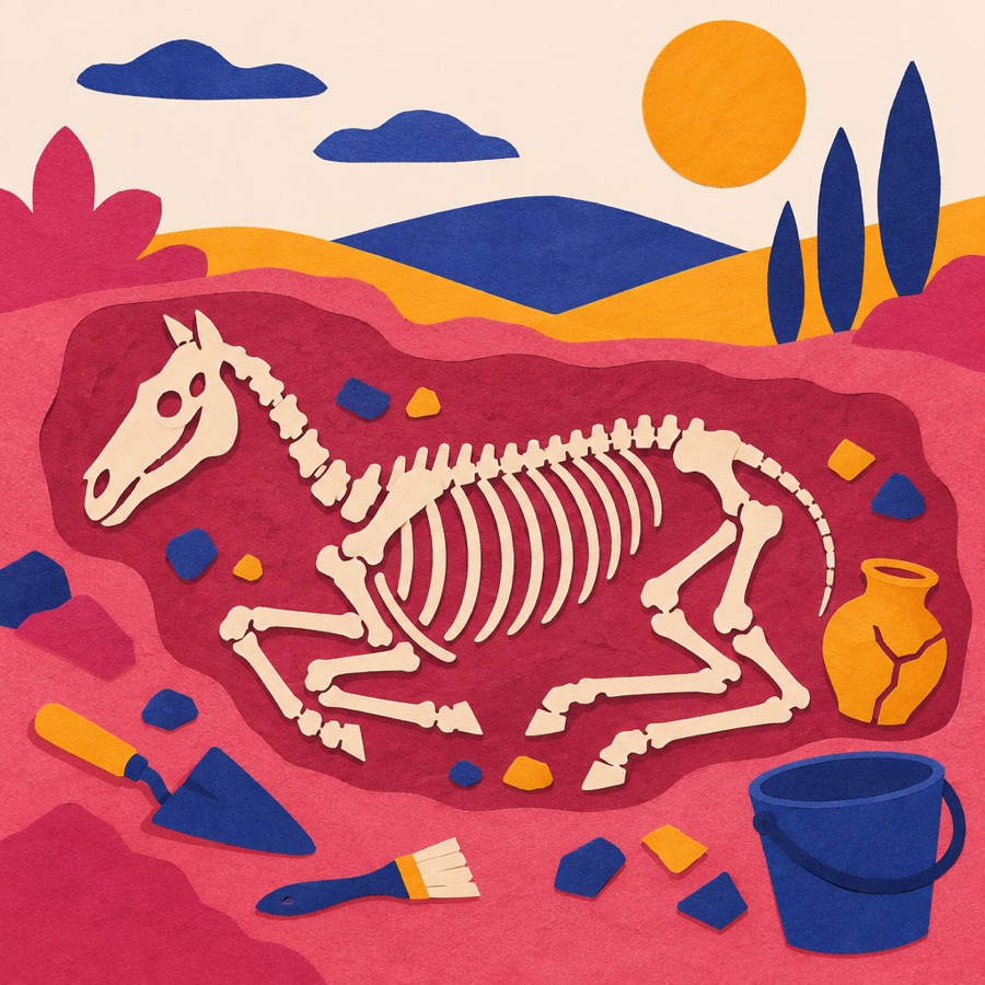 Warhorse archaeology illustration