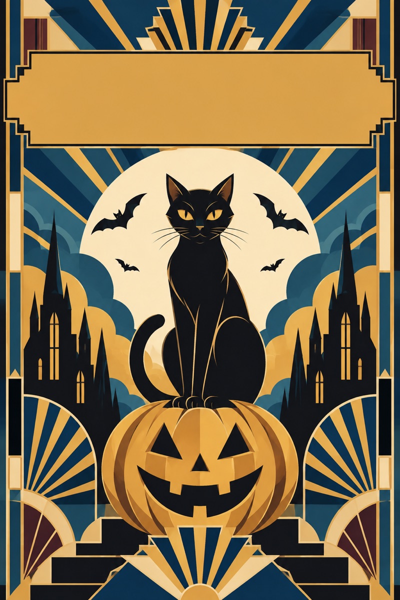 Book cover in Art Deco for Halloween